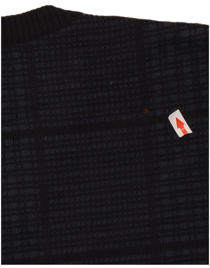 Marks & Spencer Herre V-hals sweater XL marineblå ternet akryl