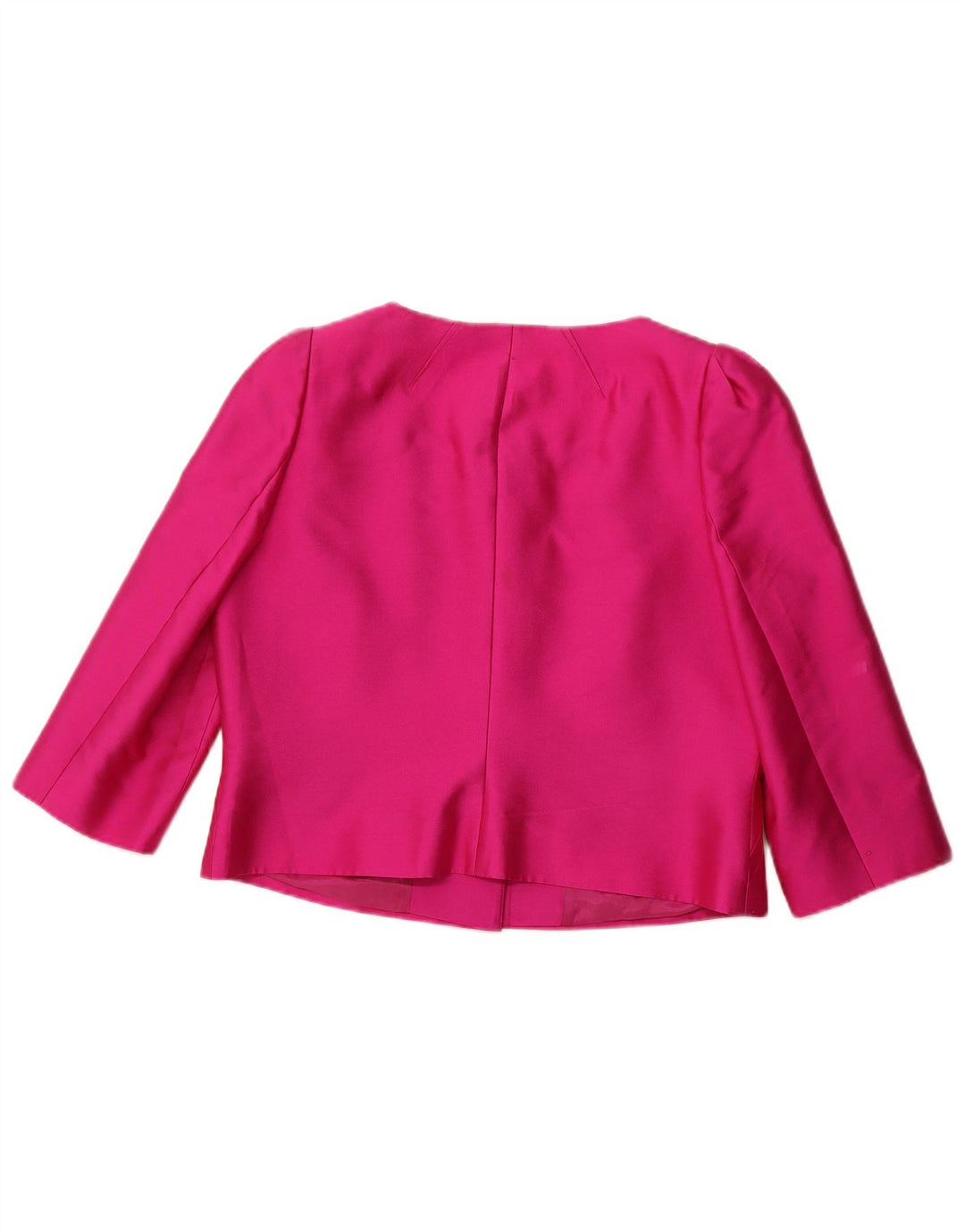 L.K. BENNETT Womens Crop 3/4-ærmet blazerjakke UK 16 Large Pink Silk