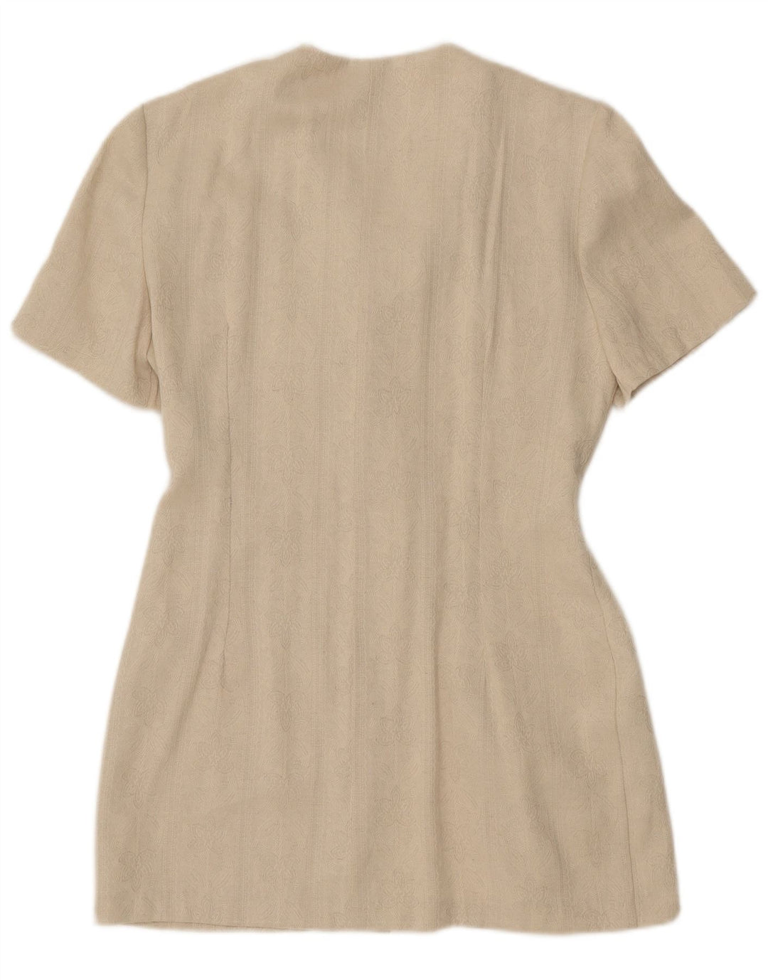 Vintage Dame Kortærmet Longline Blazer Jacket UK 8 Small Beige Classic