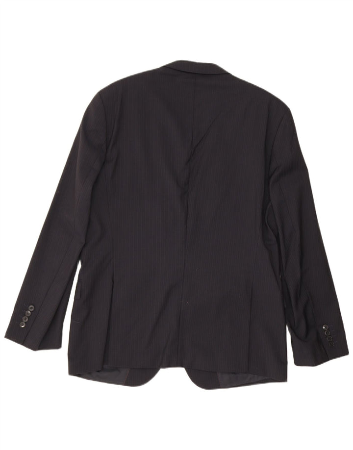 Hugo Boss Herre 2 Button Blazer Jacket UK 54 2XL Navy Blue Pinstripe