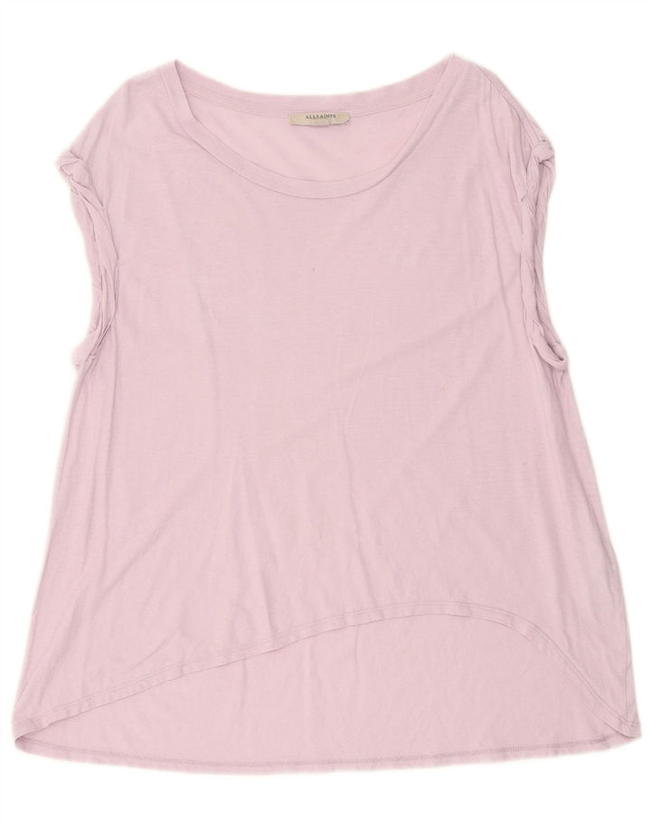 All Saints Dame Oversized Vest Top UK 10 Lille Lilla Bomuld