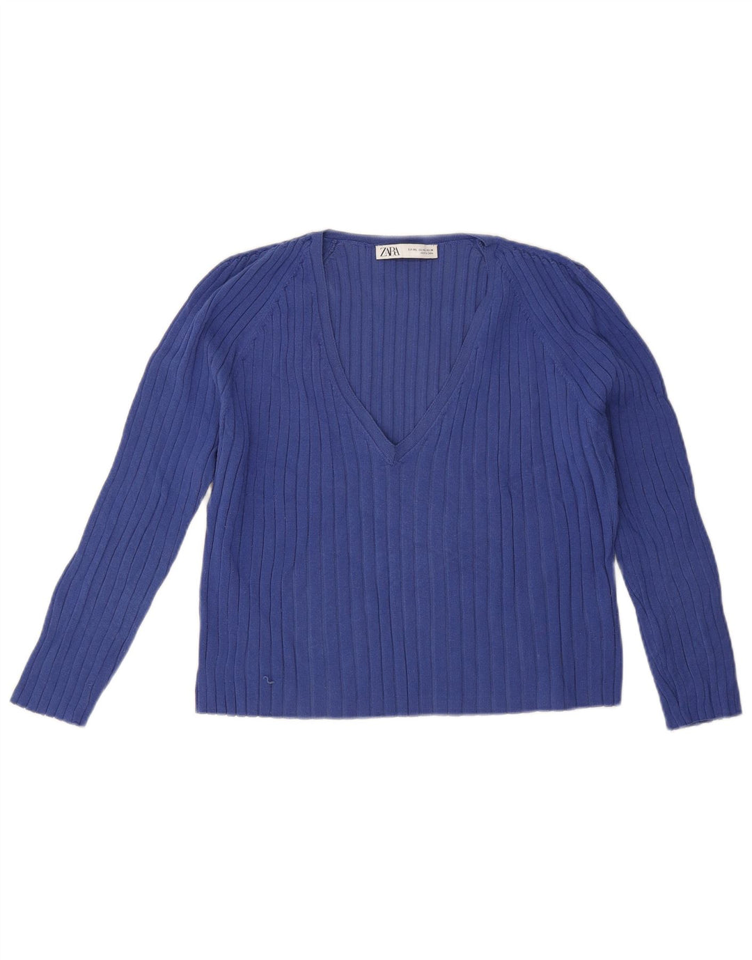 Zara Dame Top 3/4 ærmer UK 20 2XL Blå Viscose