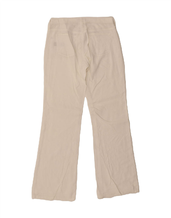 ARMANI Womens Bootcut Casual Trousers W27 L31 White Linen Vintage Armani and Second-Hand Armani from Messina Hembry 