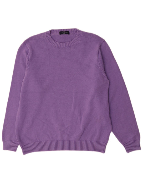 Marks & Spencer Herre Blue Harbor Crew Neck trøje Sweater Large Purple