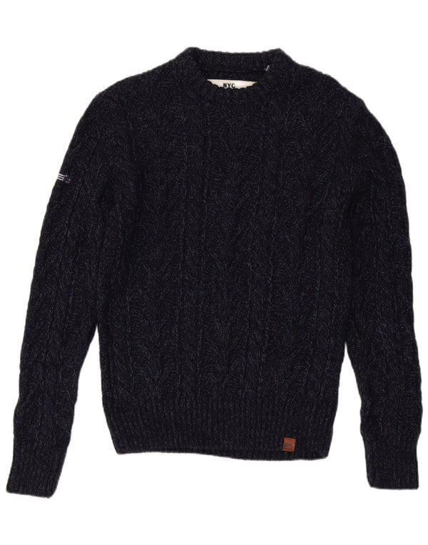 Superdry Sweater med rund hals til mænd Stor marineblå akryl