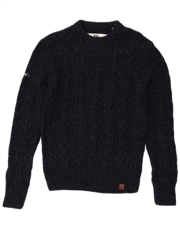 Superdry Sweater med rund hals til mænd Stor marineblå akryl