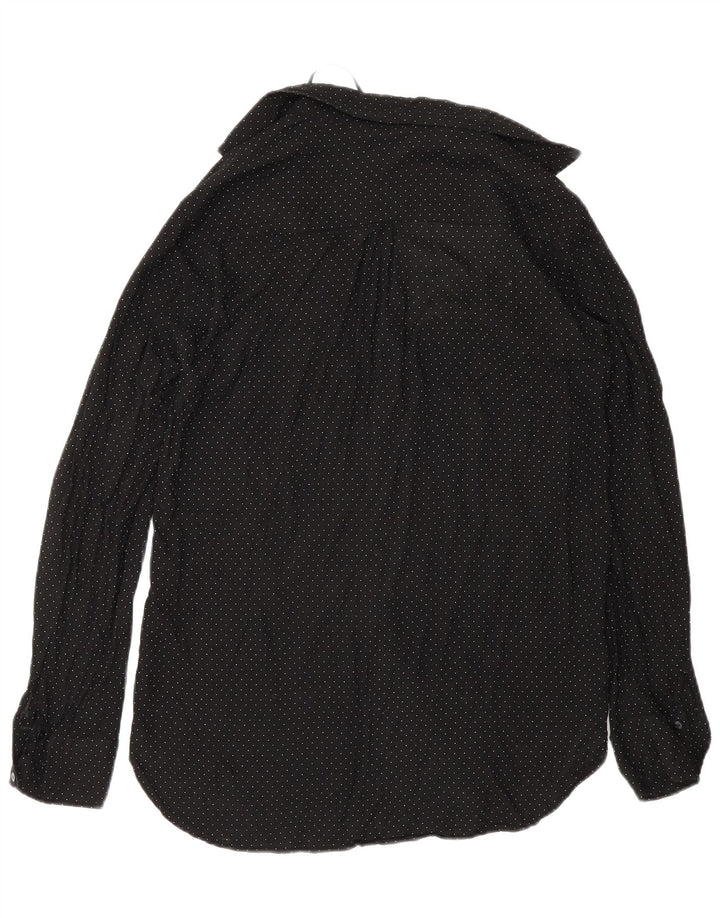 Zara Womens Shirt UK 10 Small Black Spotted Viscose