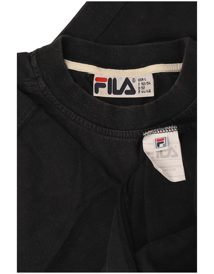 Fila Herre Grafisk T-Shirt Top IT 52/54 Stor Sort Bomuld