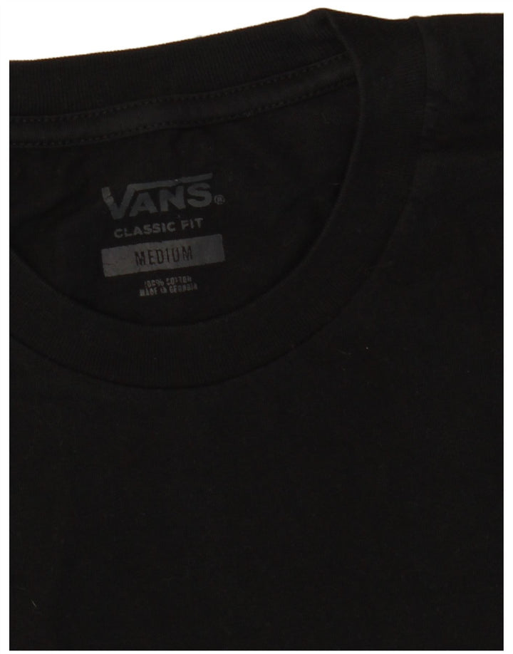 VANS Herre Classic Fit Grafisk T-Shirt Top Medium Sort Bomuld