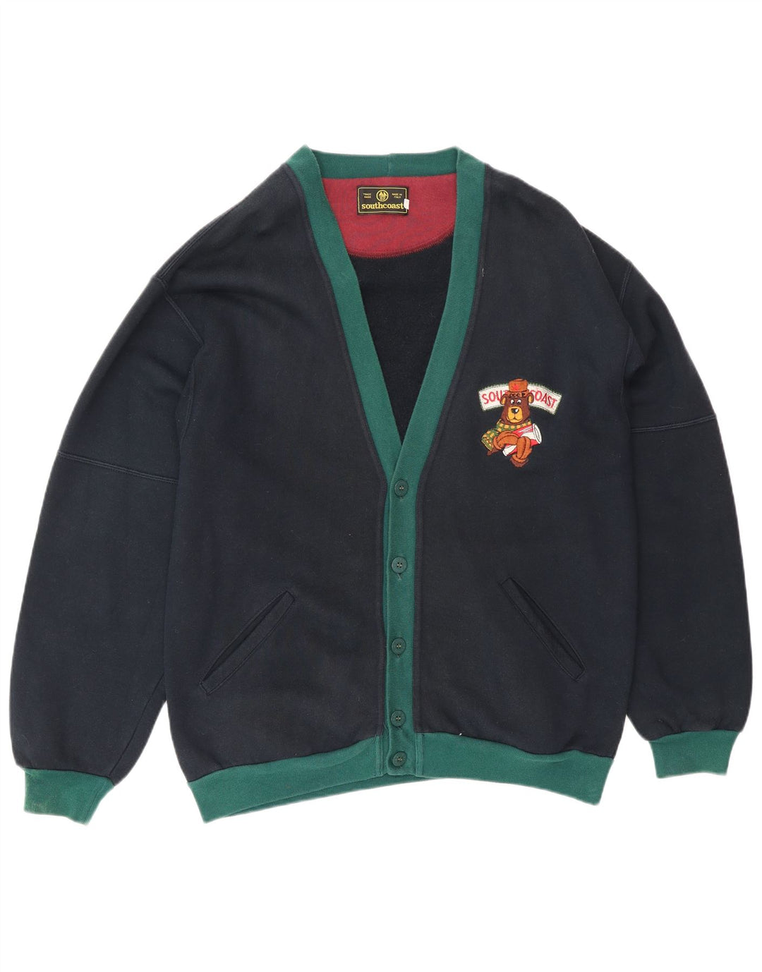 South Coast Herre Cardigan Sweater IT 48 Medium Navy Blue Colourblock