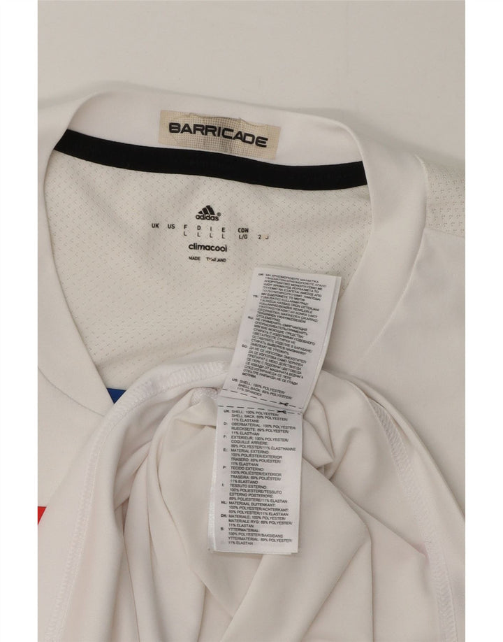 Adidas Herre Climacool Grafisk T-Shirt Top Stor Hvid Colourblock Polyester
