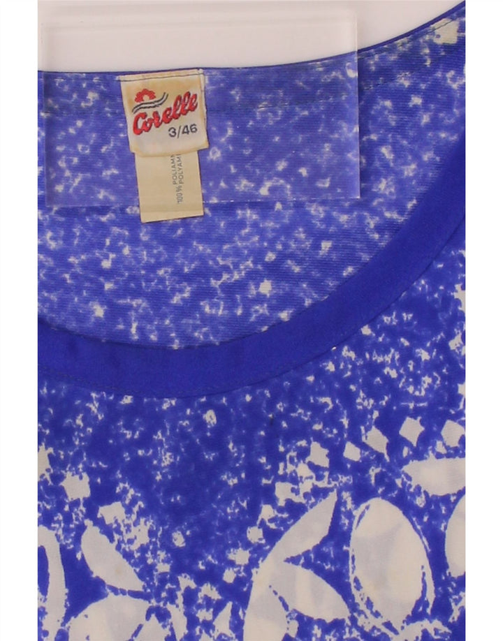 VINTAGE Womens A-Line Dress IT 46 Large Blue Floral Polyamide Vintage Vintage and Second-Hand Vintage from Messina Hembry 