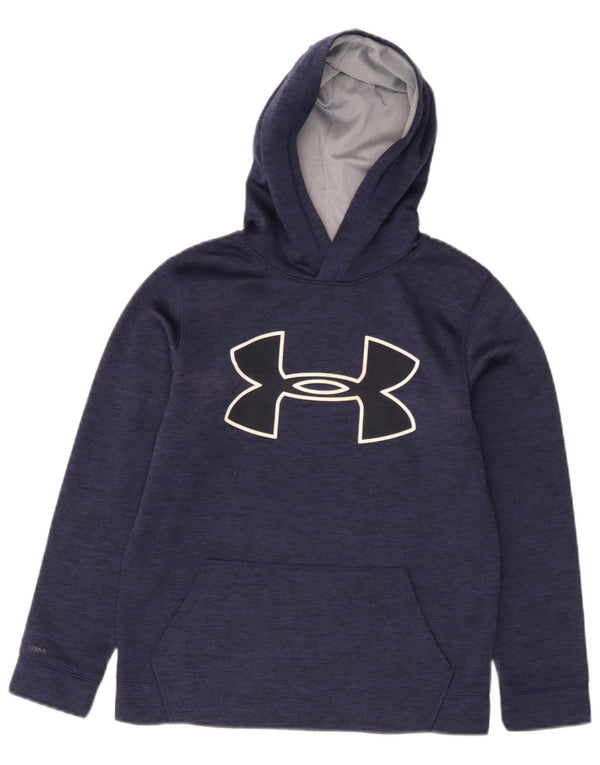 Under Armour Boys Cold Gear Hoodie Jumper 9-10 år Medium Navy Blue