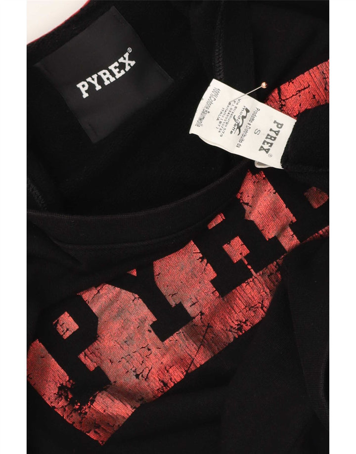 Pyrex Herre Grafisk Sweatshirt Jumper Lille sort bomuld