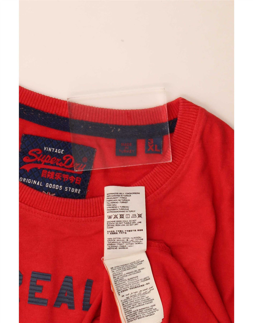 Superdry Herre grafisk top Langærmet 3XL Rød Bomuld Moderne