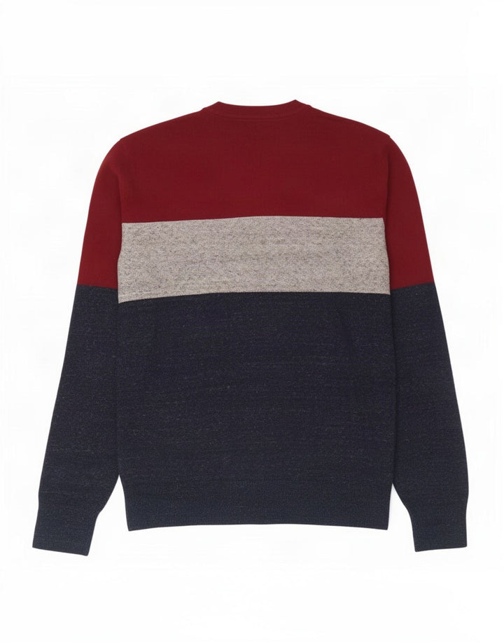 Gap Herre Crew Neck Jumper Sweater Lille flerfarvet Colourblock Bomuld