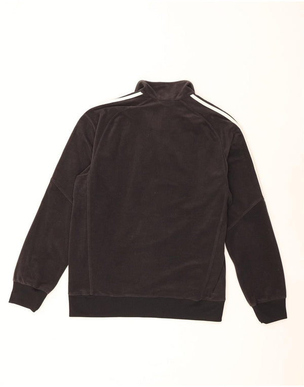 Adidas Mens Fleece Jacket UK 38 Medium Black Polyester