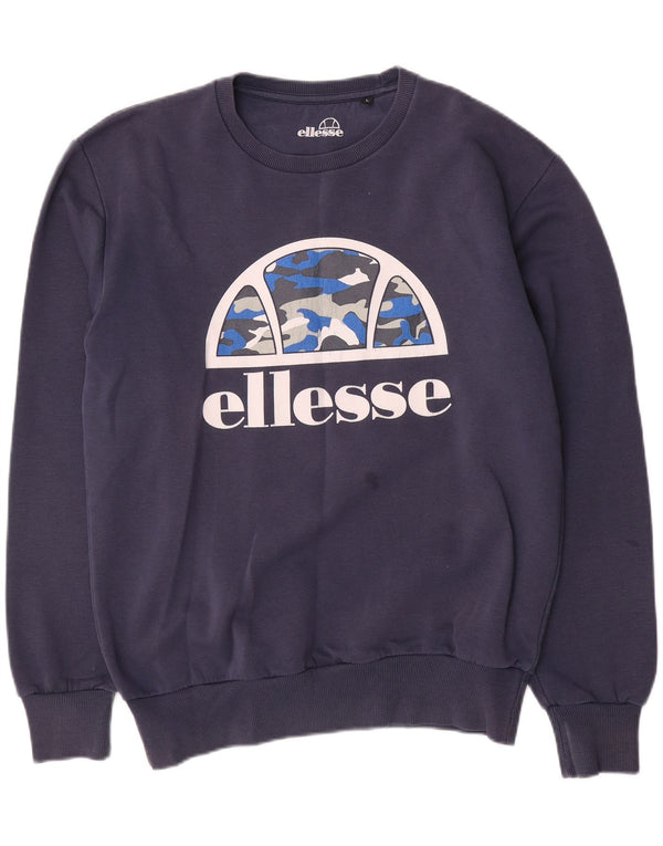 Ellesse Herre Sweatshirt Jumper Large Marineblå Bomuld