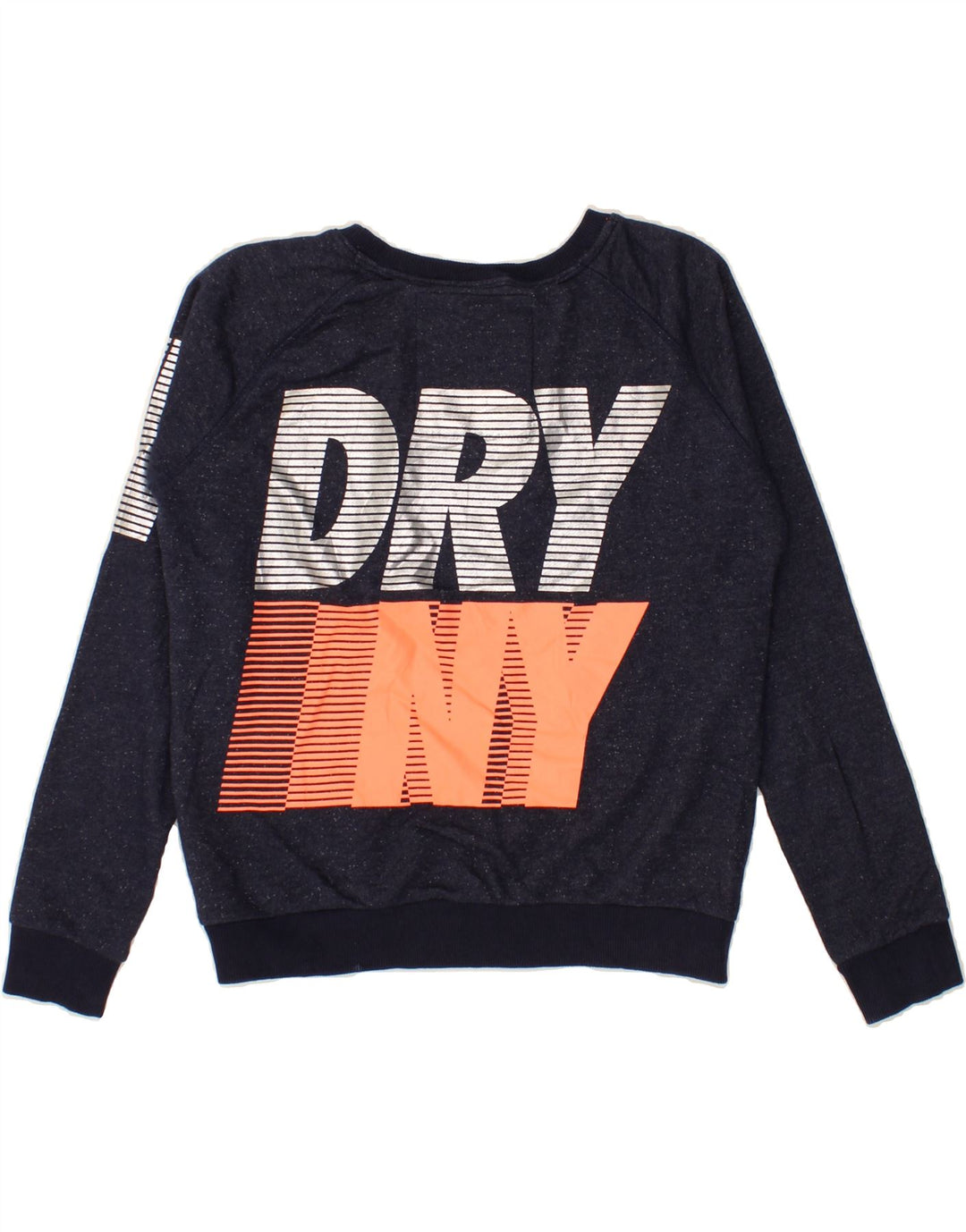 SUPERDRY Womens Graphic Crop Sweatshirt Jumper UK 10 Small Navy Blue Vintage Superdry and Second-Hand Superdry from Messina Hembry 
