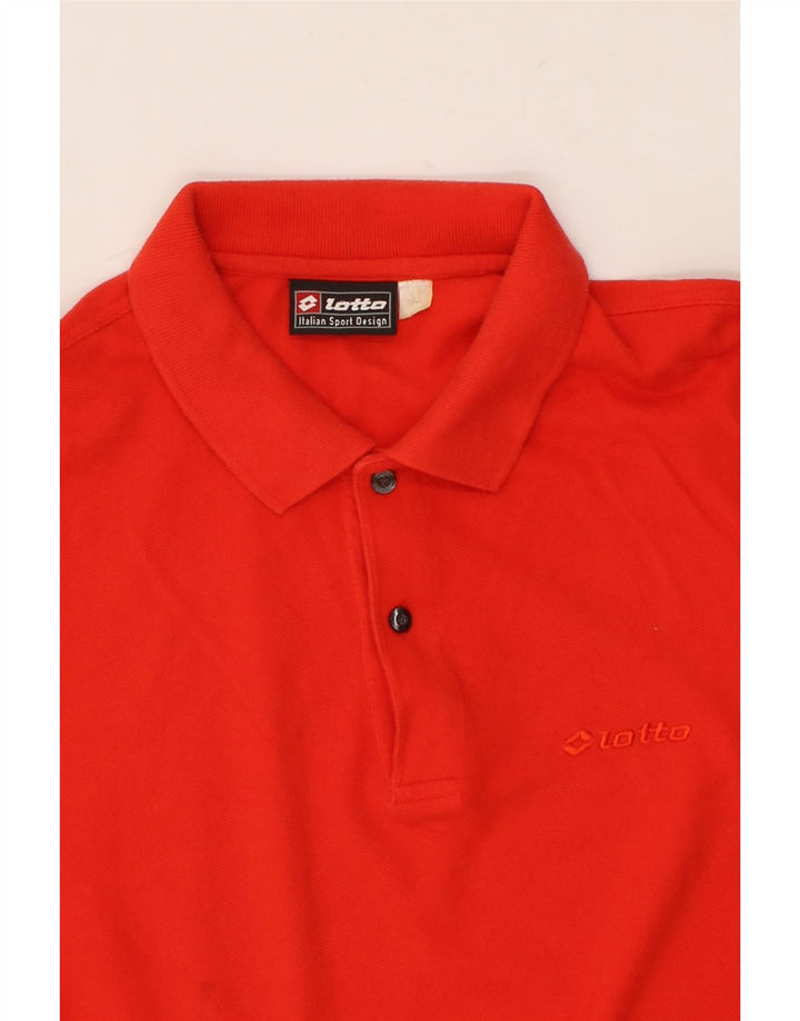LOTTO Mens Polo Shirt Medium Red Cotton Vintage Lotto and Second-Hand Lotto from Messina Hembry 