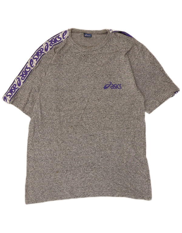 Asics Herre grafisk T-shirt Top Lille grå Flecked Bomuld