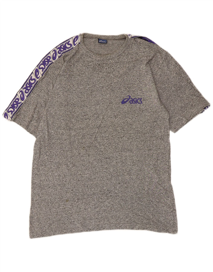 Asics Herre grafisk T-shirt Top Lille grå Flecked Bomuld