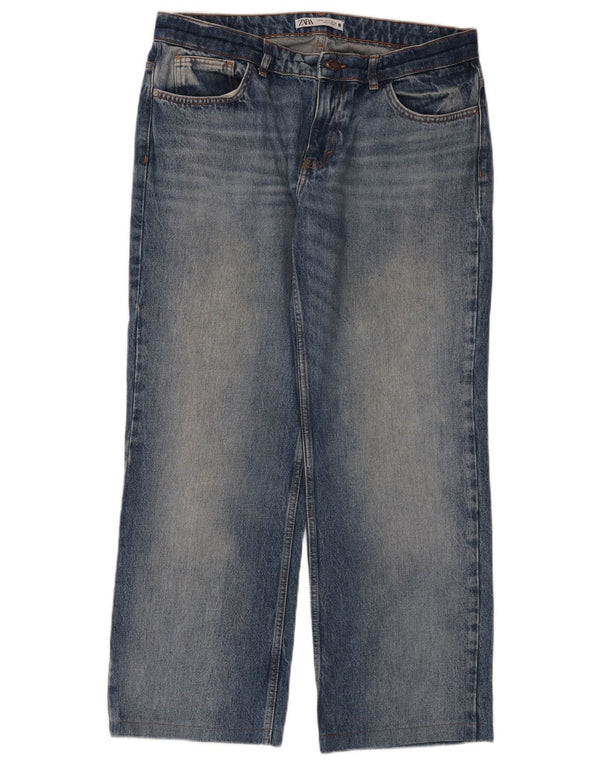 Zara Womens Straight Jeans EU 44 XL W34 L30 Blue Cotton