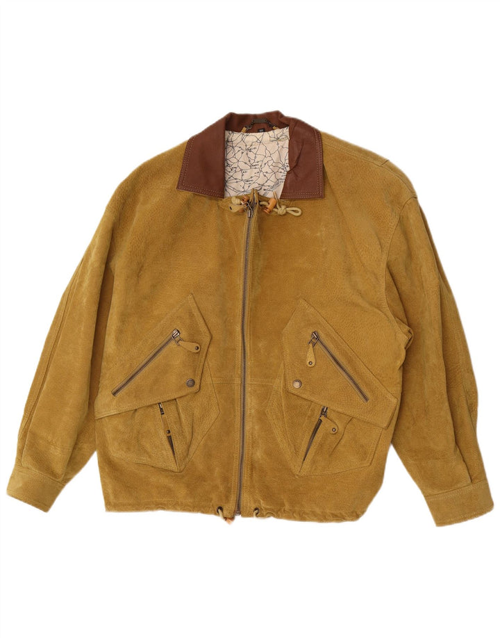 Front Line Herre ruskindsjakke UK 40 Large Beige Læder