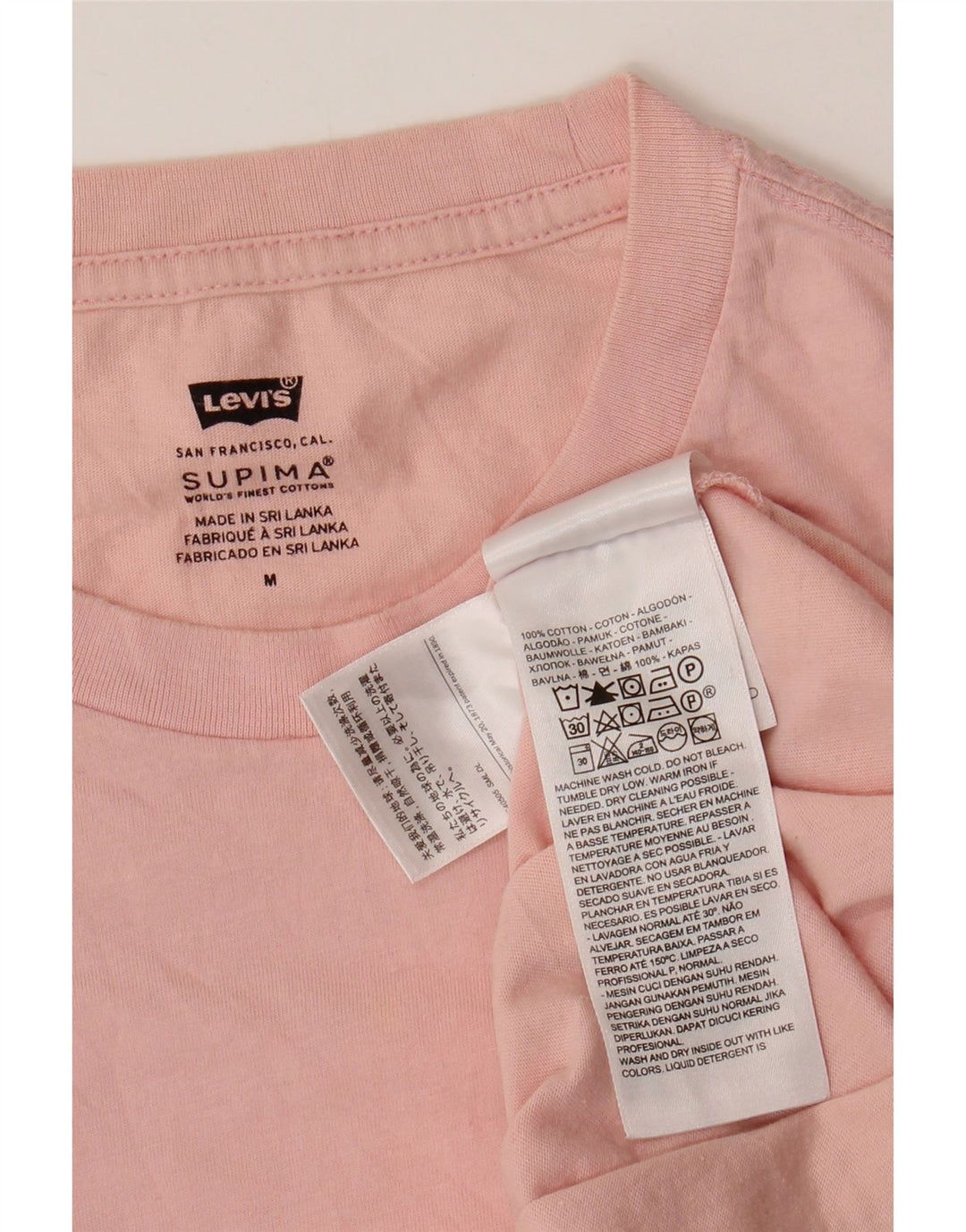 LEVI'S Herre T-shirt Top Medium Pink Bomuld