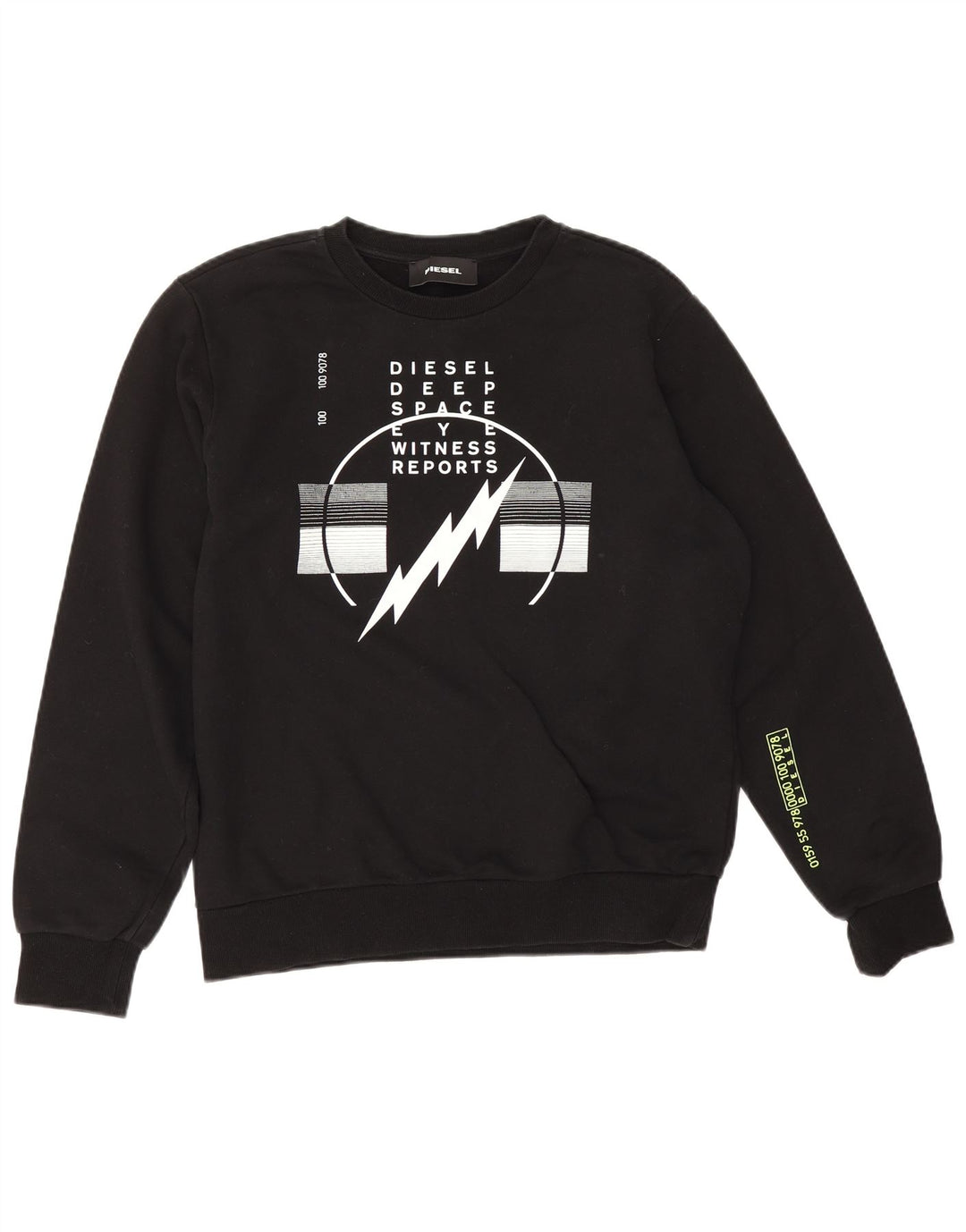 Diesel Herre Grafisk Sweatshirt Jumper Medium Sort