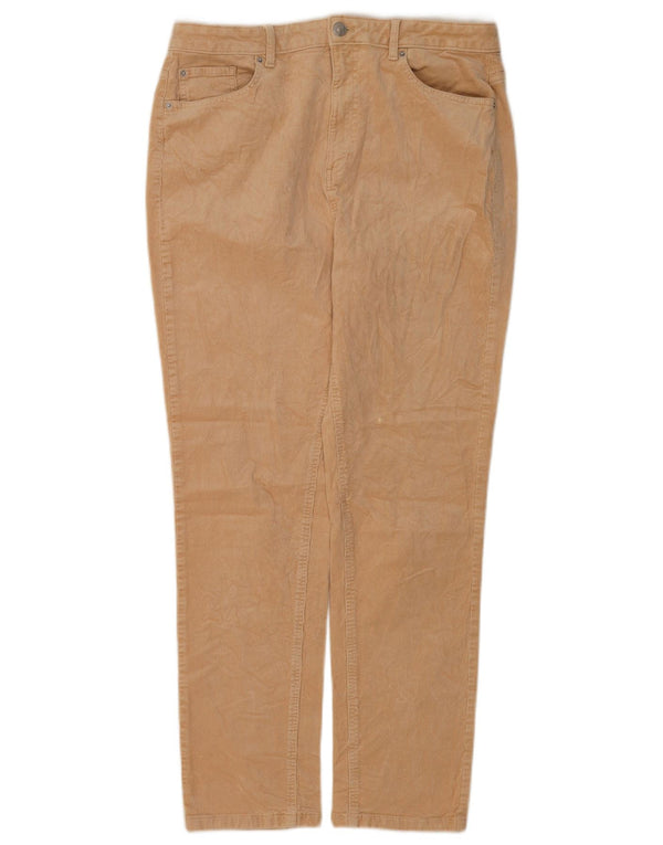 Marks & Spencer koniske fløjlsbukser til kvinder UK 16 Large W34 L30 Beige