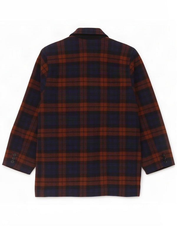 Vintage Dame 2-knaps Blazer Jacket IT 42 Medium Lilla Plaid Uld