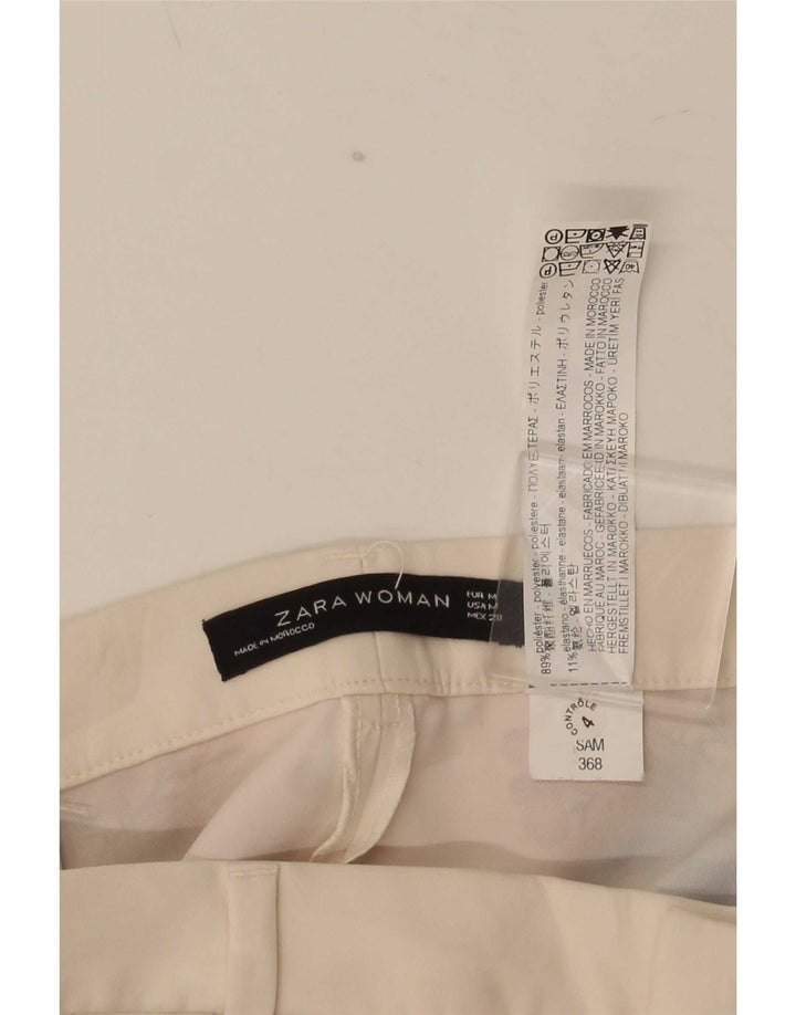 Zara Dame Bootcut Casual Bukser Medium W28 L32 White Floral Polyester