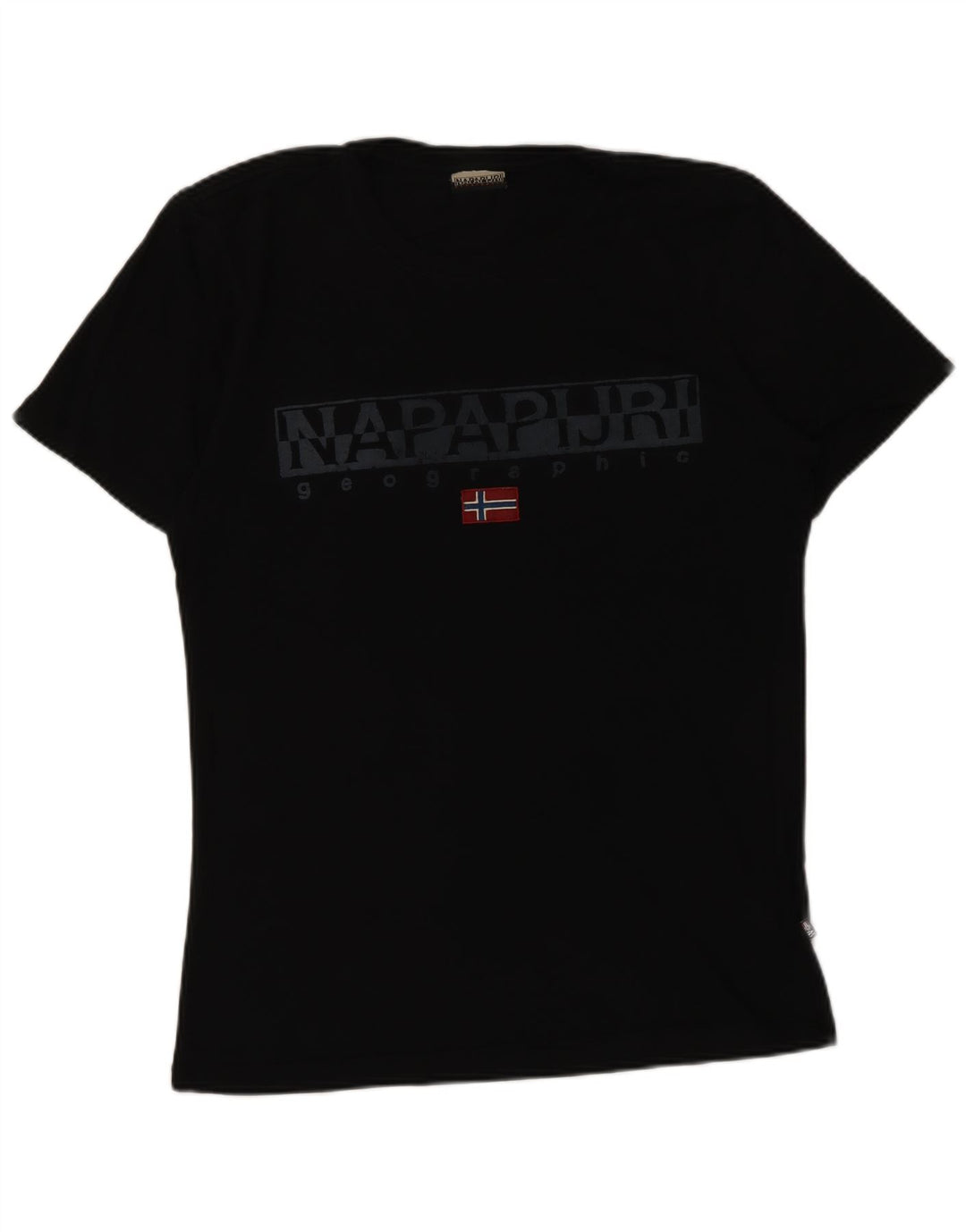 NAPAPIJRI Mens Graphic T-Shirt Top Small Black Cotton