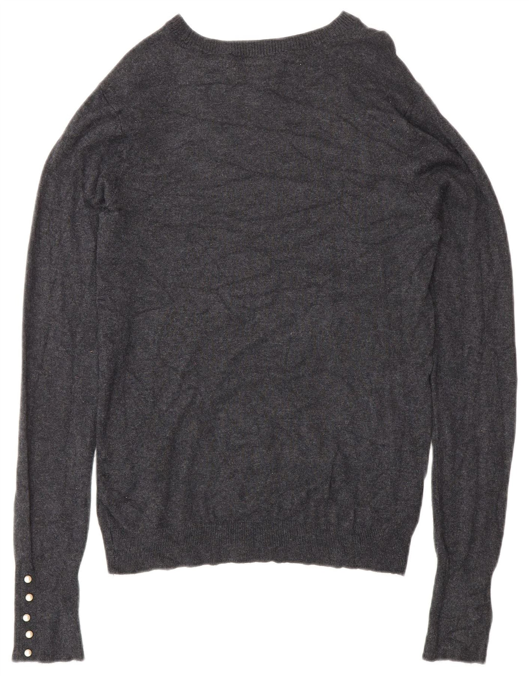 Zara Dame Boat Neck Jumper Sweater UK 12 Medium Grey Viscose
