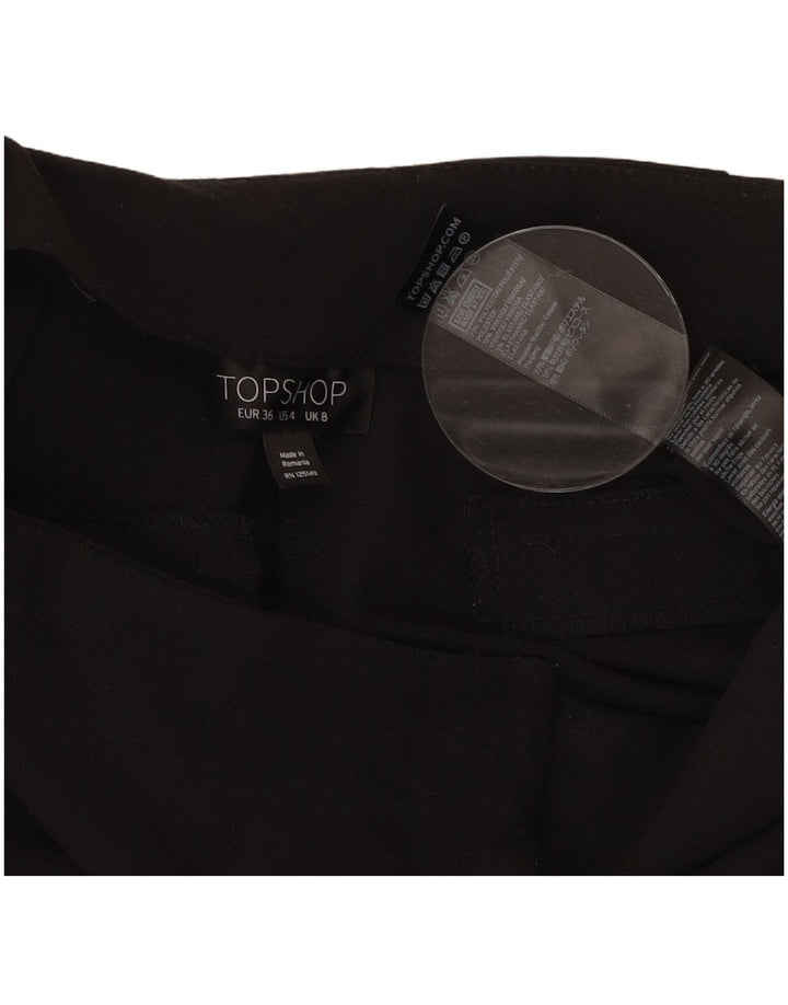 Topshop Dame Capri Bukser UK 8 Small W27 L22 Sort Polyester