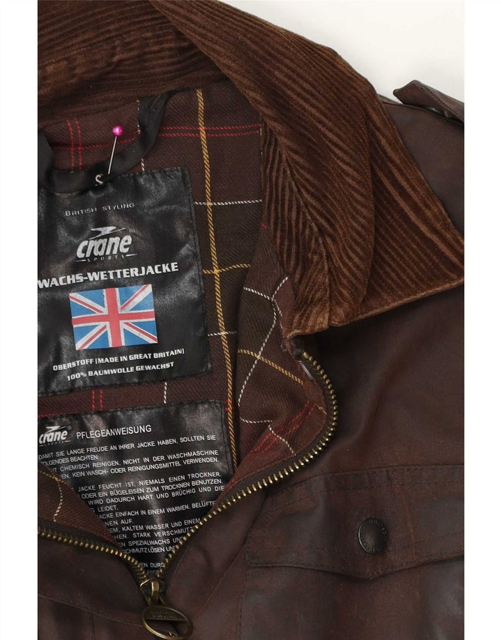Crane Womens Military Oversized vokset jakke UK 10 Small Brown