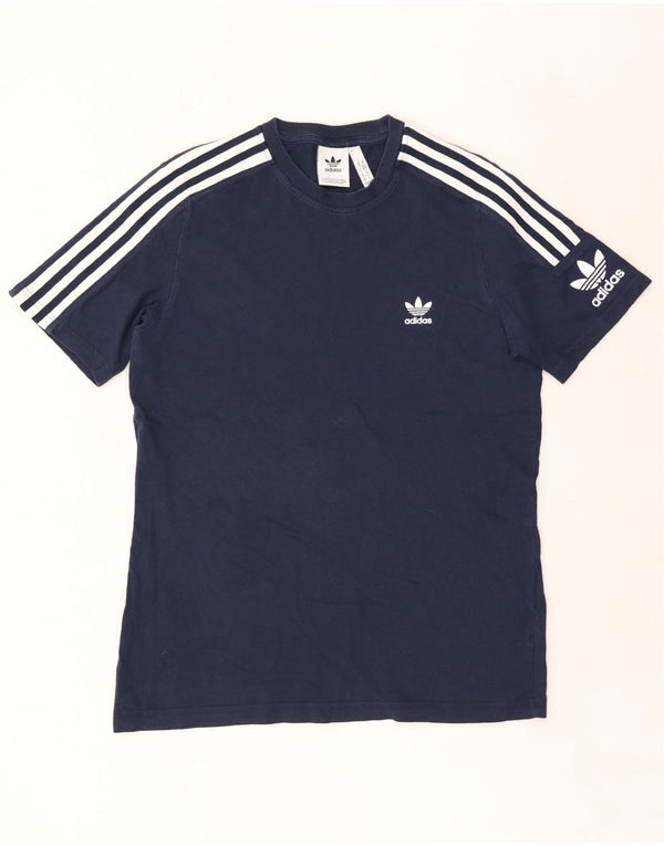 ADIDAS Herre T-shirt Top Medium Marineblå Bomuld