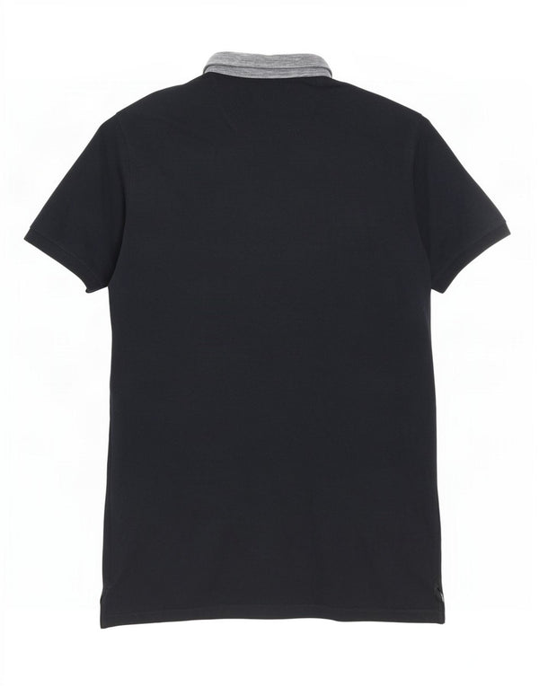 Massimo Dutti Herre Casual Fit Polo Shirt XL Navy Blue Colourblock