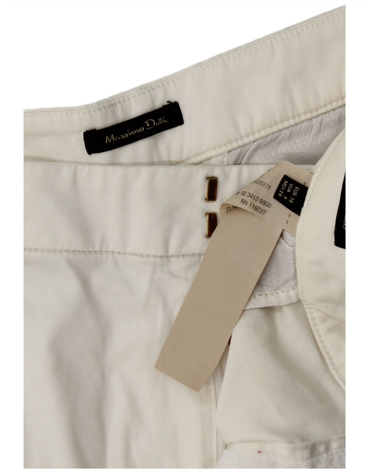 Massimo Dutti Dame Chino Shorts EU 38 Small W28 White Bomuld