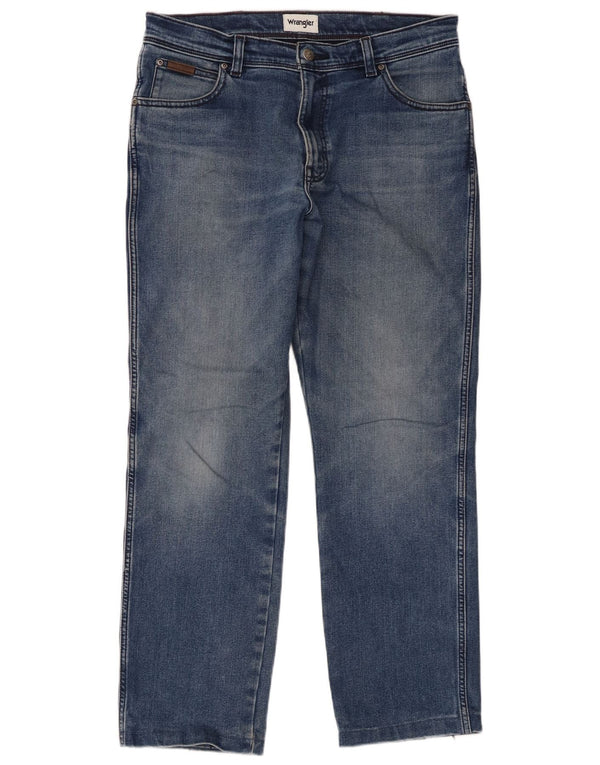Wrangler Herre Texas Straight Jeans W34 L29 Blå Bomuld