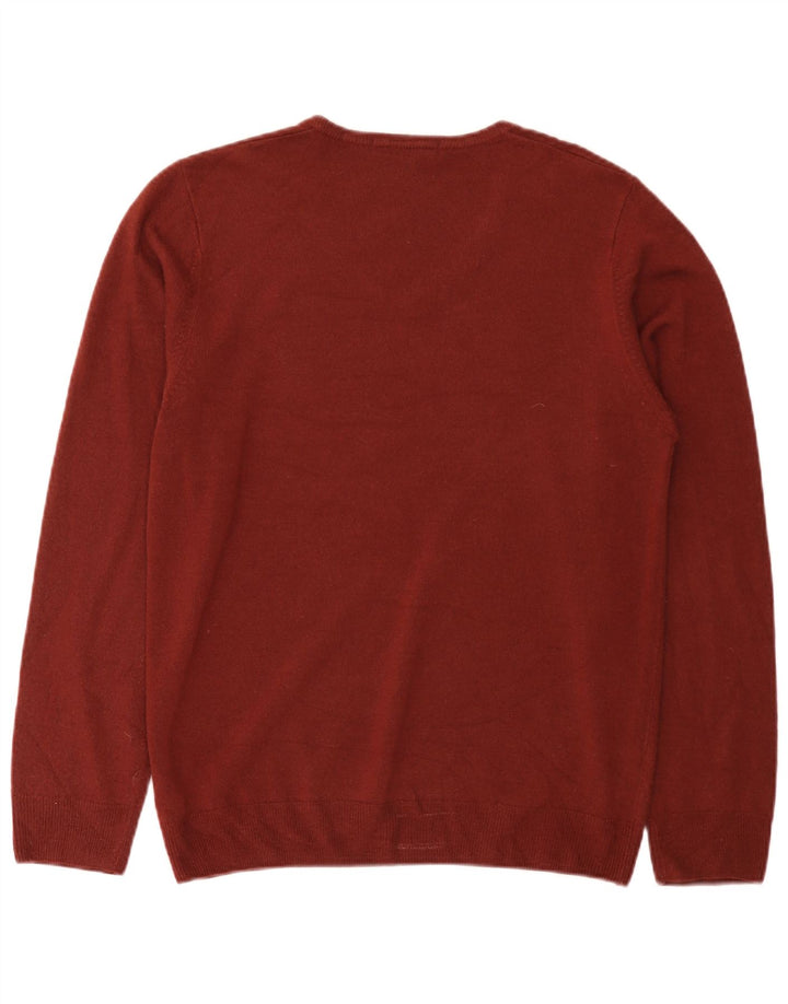 Marks & Spencer Herre V-hals sweater Medium Burgund akryl