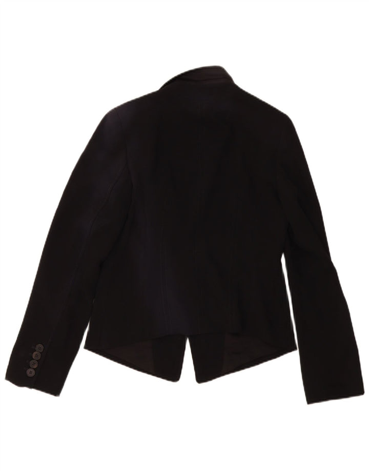 Marella Dame 1 Knap Blazer Jakke UK 8 Lille Sort Polyester