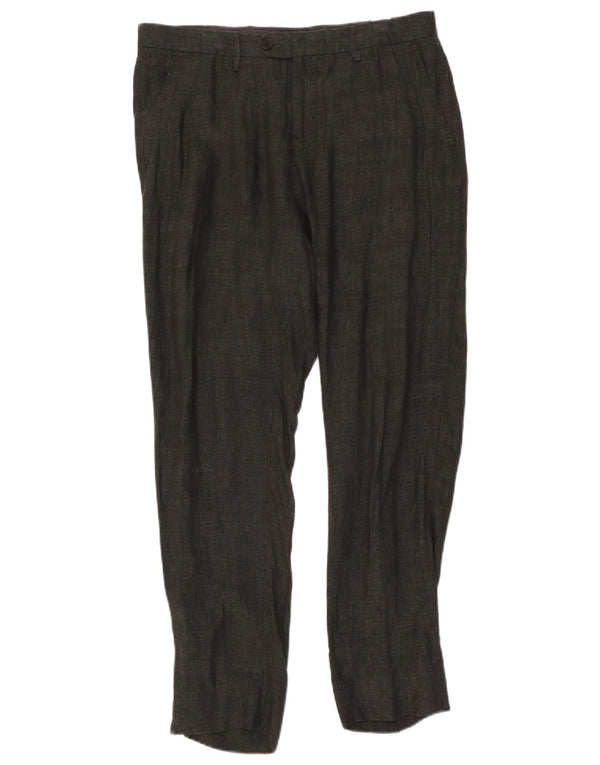 Massimo Dutti Herre Slim Suit Bukser EU 42 Large W32 L30 Grå Linned