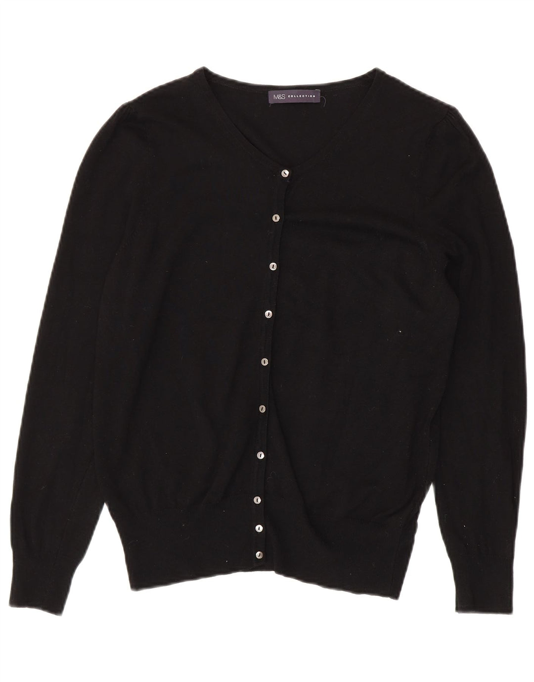 Marks & Spencer Dame Cardigan Sweater UK 16 Large Black Viscose