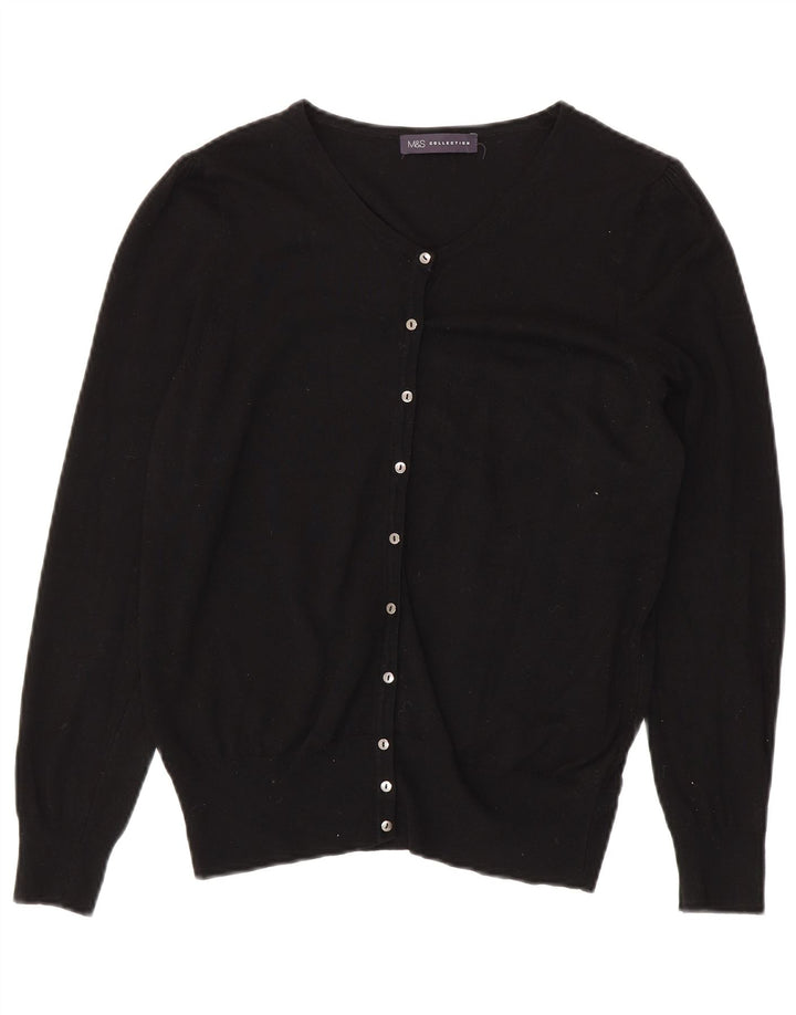 Marks & Spencer Dame Cardigan Sweater UK 16 Large Black Viscose