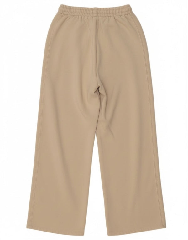 Zara Womens Tracksuit Bukser med brede ben UK 12 Medium Off White Bomuld