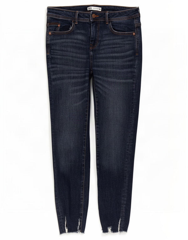 Zara Dame Distressed Skinny Jeans EU 40 Medium W30 L27 Marineblå Bomuld