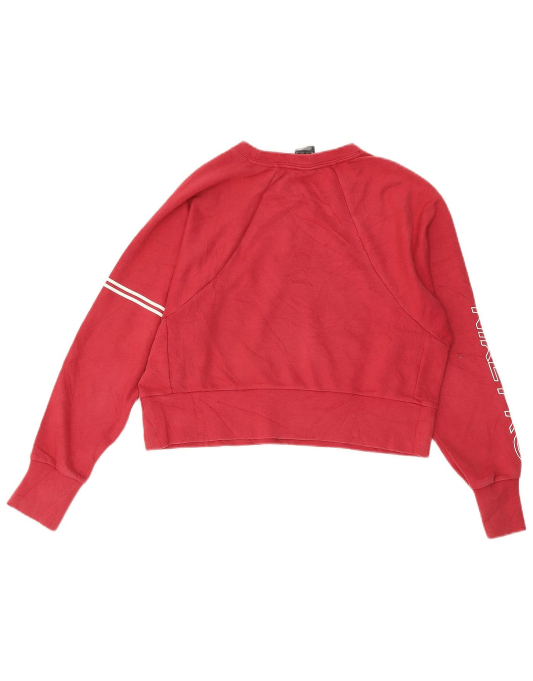 NIKE Dame Oversized grafisk Crop Sweatshirt Jumper UK 6 XS Burgundy