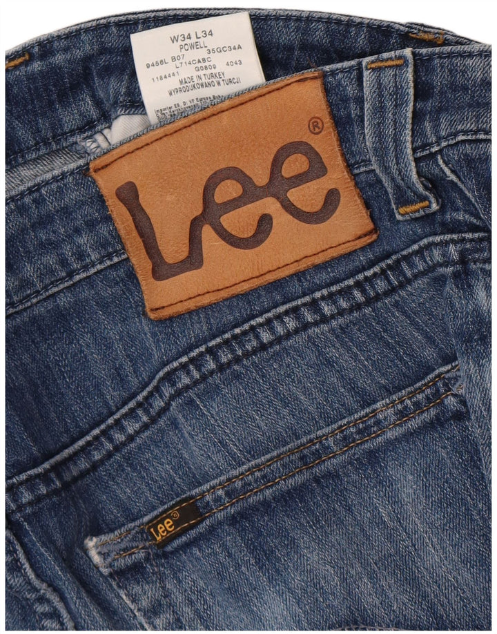 Lee Mens Powell Straight Jeans W34 L34 Blå Bomuld